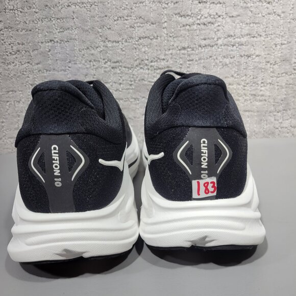 Hoka One One Clifton Wide 10 Men's Size US 10.5 2E Black White Athletic Sneakers - Picture 12 of 12